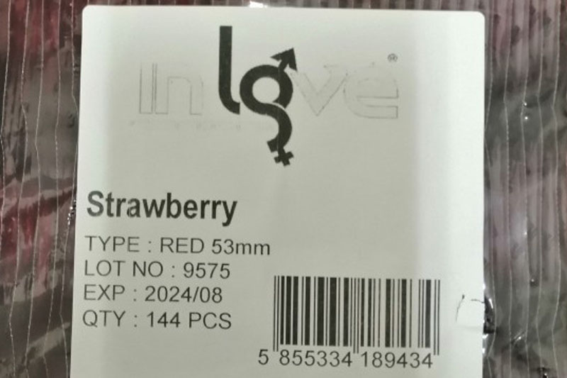 32 BOLSAS DE 144 PRESERVATIVOS IN LOVE FRESA